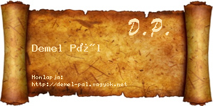 Demel Pál névjegykártya
